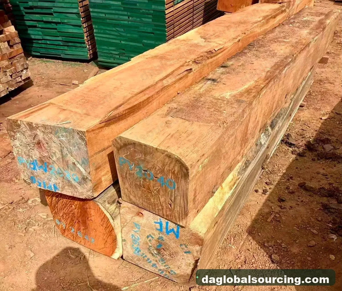 Doussie (Afzelia) squared from Central African Republic — goods a Vietnam buyer wants