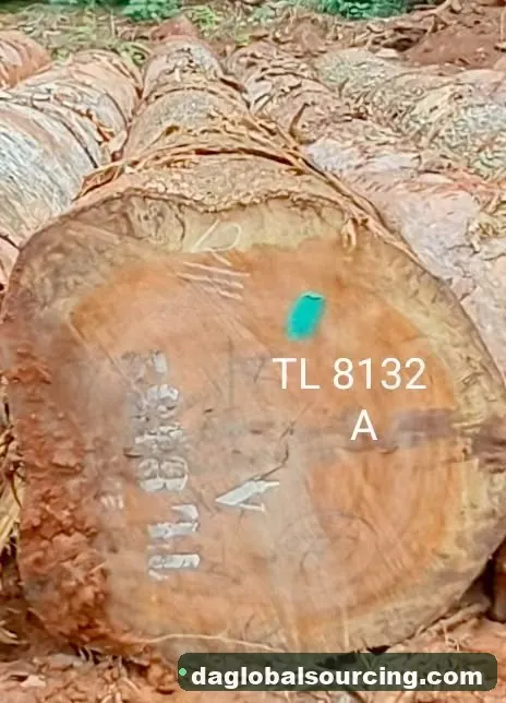Essia logs from Cameroon — goods a Vietnam buyer wants