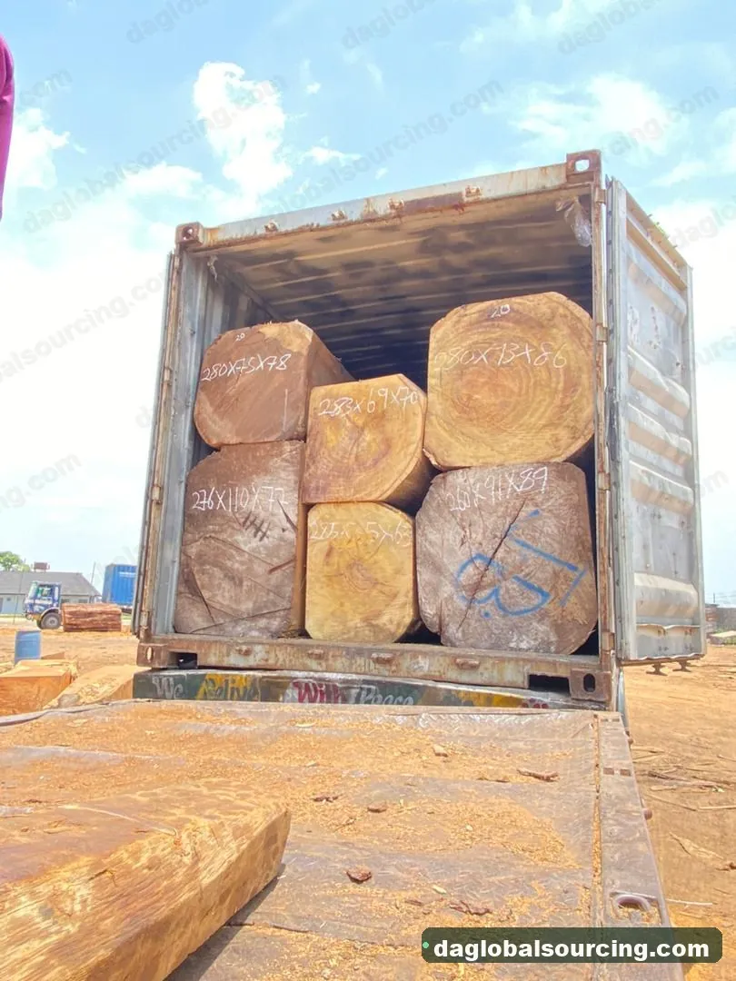 Iroko logs from Congo — goods a Vietnam buyer wants