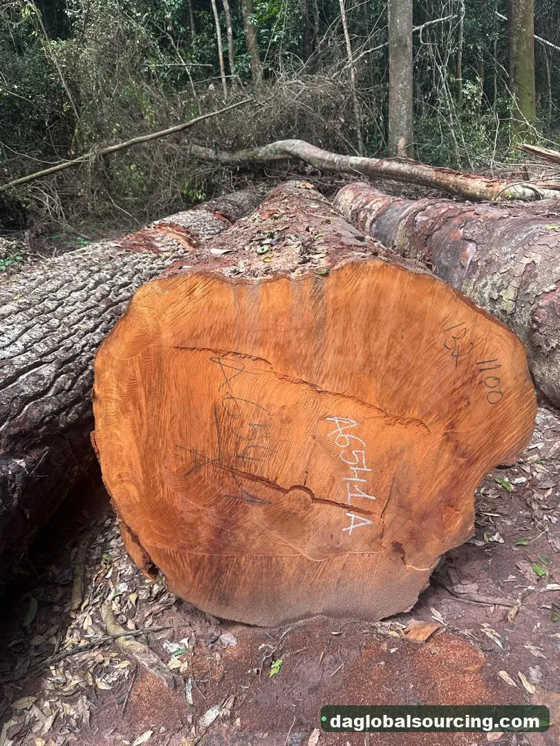 Mukulungu logs from Cameroon — goods a Vietnam buyer wants