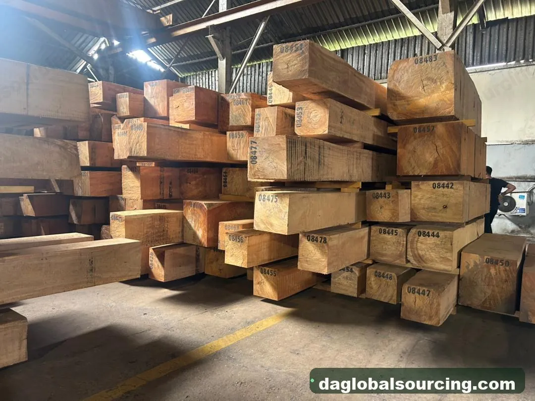 Tali (Ironwood) squared from Congo — goods a Vietnam buyer wants