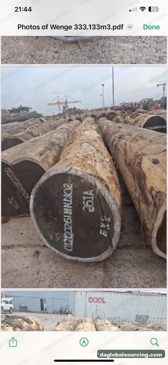 Wenge logs from Congo — goods a Vietnam buyer wants