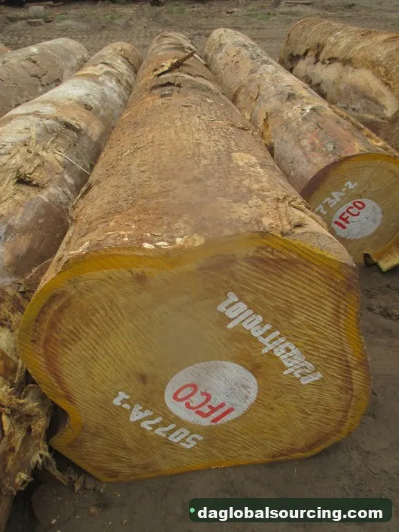 Bilinga logs from Cameroon — goods a Vietnam buyer wants