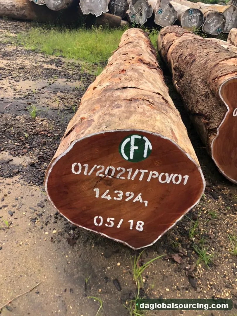 Tali (Ironwood) logs from Congo — goods a Vietnam buyer wants