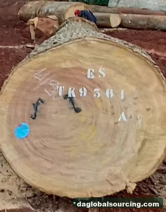 Essia logs from Cameroon — goods a Vietnam buyer wants