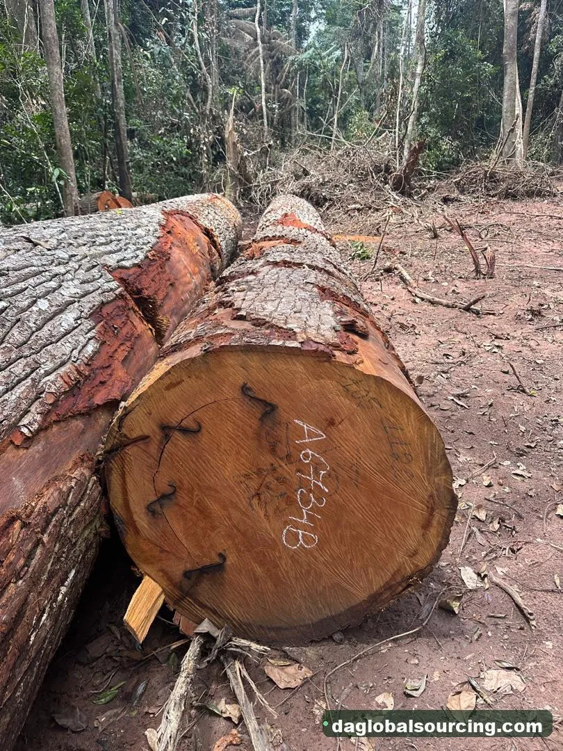 Mukulungu logs from Cameroon — goods a Vietnam buyer wants