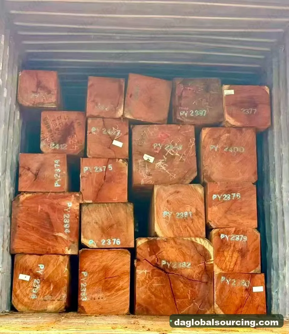 Doussie (Afzelia) squared from Cameroon — goods a Vietnam buyer wants