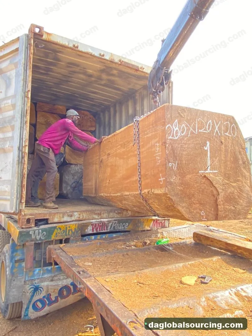 Iroko logs from Congo — goods a Vietnam buyer wants