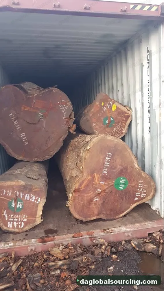 Padouk logs from Central African Republic — goods a Vietnam buyer wants