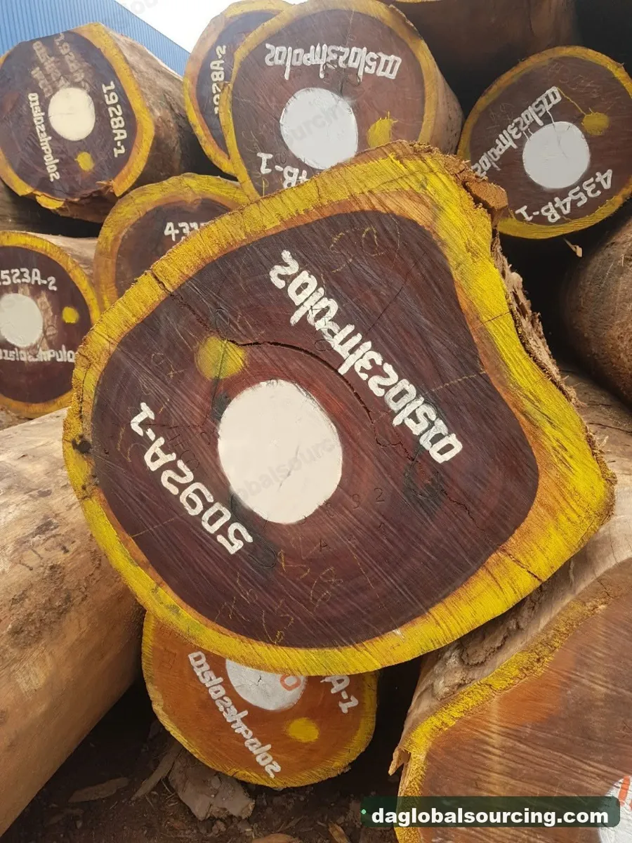 Padouk squared from Congo — goods a Vietnam buyer wants