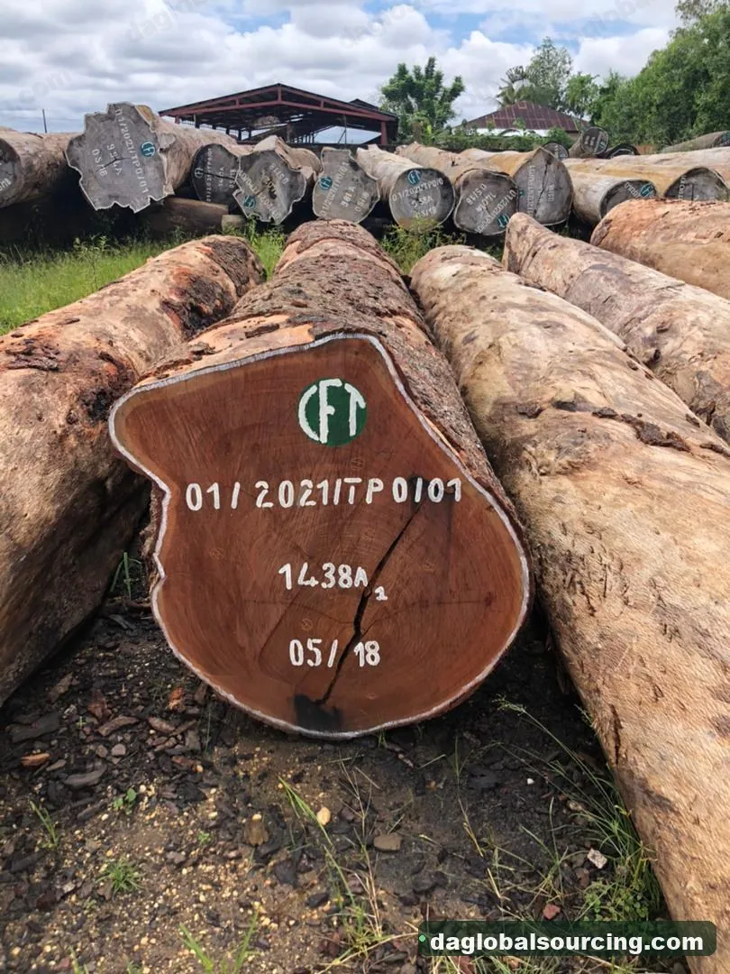 Tali (Ironwood) logs from Central African Republic — goods a Vietnam buyer wants