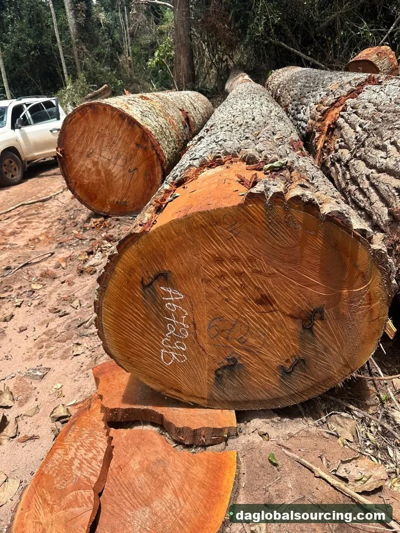 Mukulungu logs from Congo — goods a Vietnam buyer wants