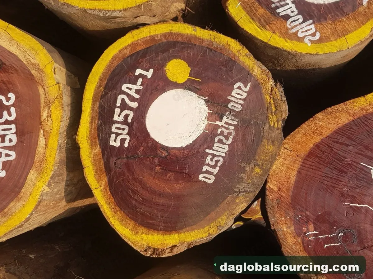 Padouk squared from Congo — goods a Vietnam buyer wants